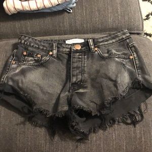 Black jean shorts